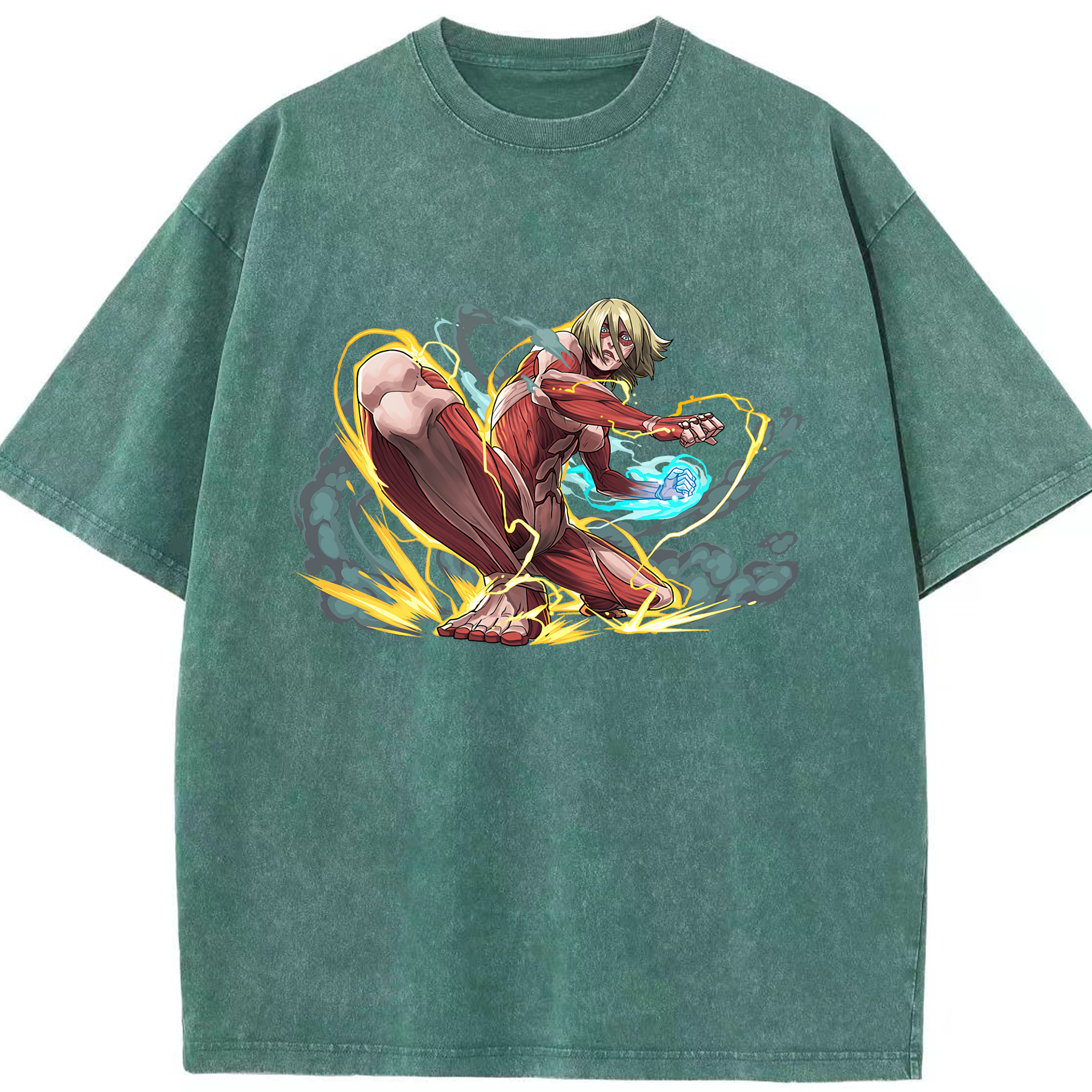 （画像用） 進撃の巨人 Attack on Titan 綿100% ヴィンテージ風 半袖Tシャツ（フロントプリント）